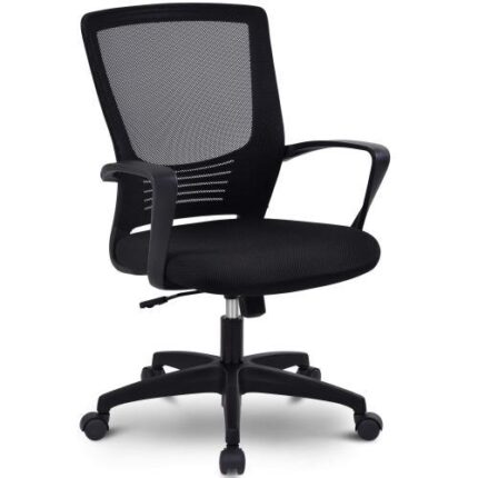 Bürostuhl, Schreibtischstuhl, Chefsessel sitzkomfort Bürodrehstuhl Computertischstuhl mit Rückenlehne, drehbarer, Höhenverstellung, Armlehne und ergonomischer Tailestütze