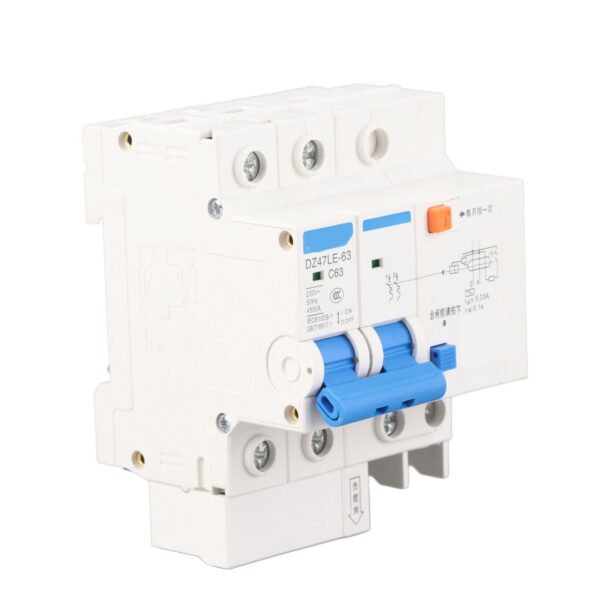 DZ47LE‑63 2p N C63 RCCB Residual Current Circuit Breaker 230V 63A 30mA