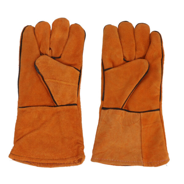 1 Pair of Garden Safety Gloves Soft Stab Wear Resistant Protective for Work Mid Length Yellow