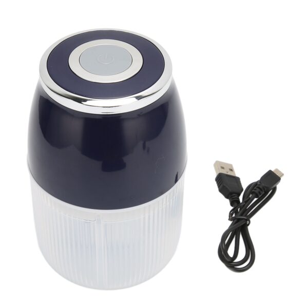 Electric Garlic Chopper 3 Blade Powerful Motor Multifunctional Food Processor USB Charging Silent Garlic Chopper for Meat Dark Blue Silver Plated