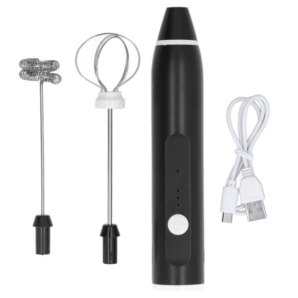 Cordless Electric Milk Frothers Automatic Cream Blender with 2 Eggbeater Heads for Coffee Drinking Shop A