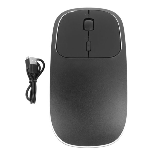 Slim Silent Mouse Portable 2.4G USB Cordless Mice Rechargeable Mobile Optical Office Mouse for Notebook PC