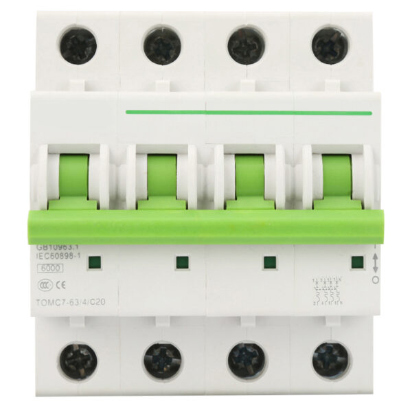 TOMC7-63 4P C type 6KA Miniature Circuit Breaker Leakage Protection Air Switch(20A)