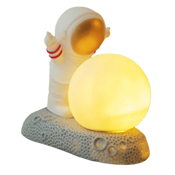 Spaceman Moon Night Light Decorative Cute Looking Warm Light Night Bedside Lamp for Bedroom Side Gold