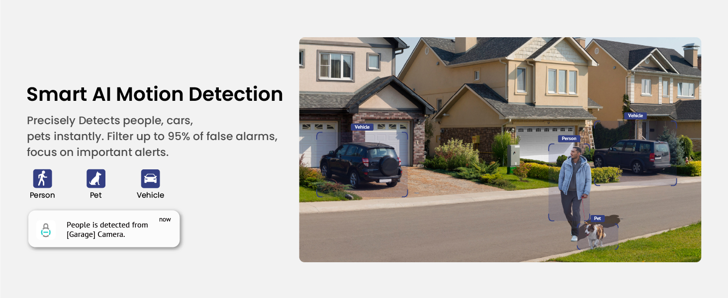 AI Motion Detection indoor outdoor cameras for home