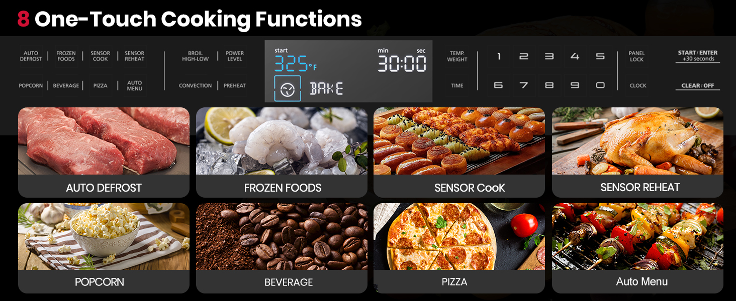 8 one-touch cooking functions