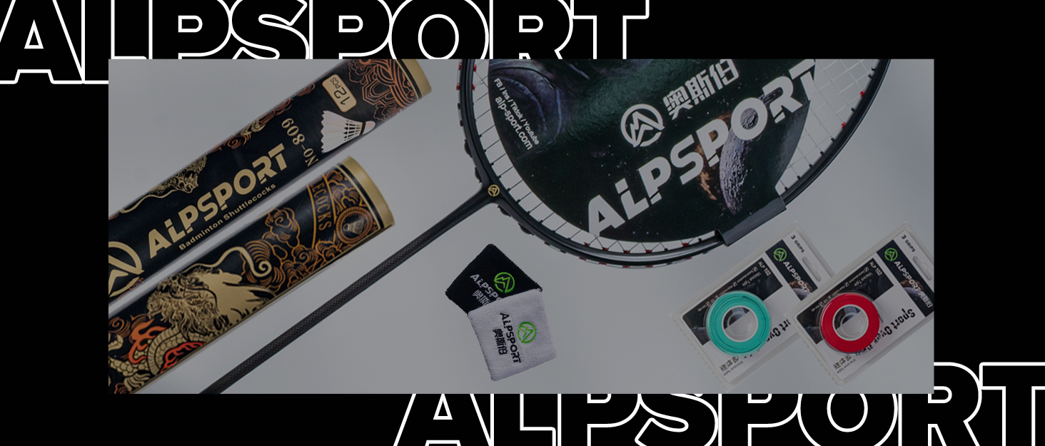 ALPSPORT badminton racket, badminton shuttlecock, wrist guard, hand glue grips tape