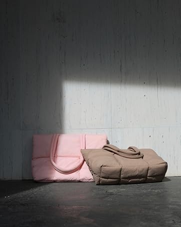 lean to a pink bag