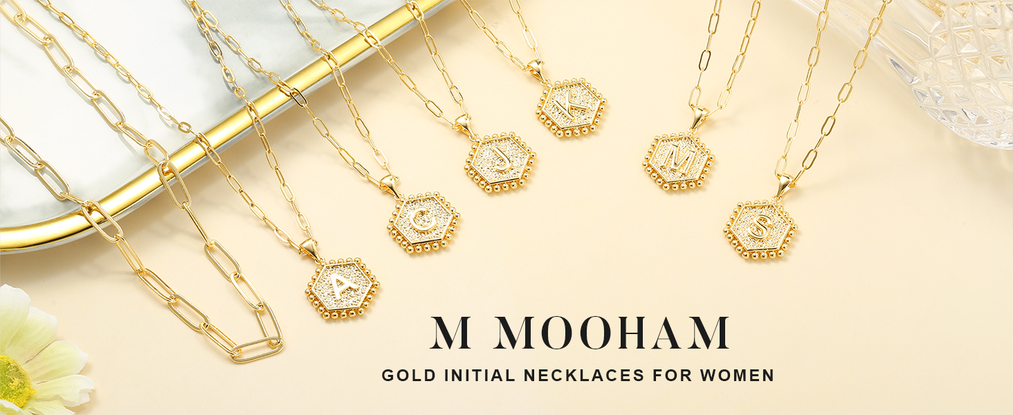gold initial necklaces for women trendy