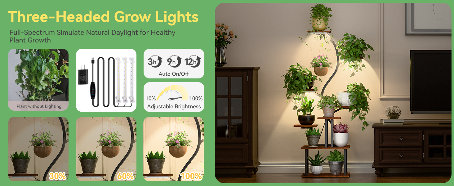 plant shelf with grow light