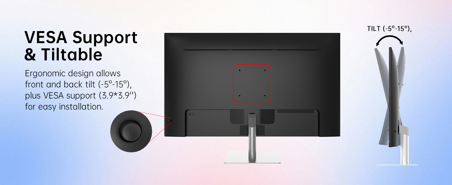VESA Support & Tiltable