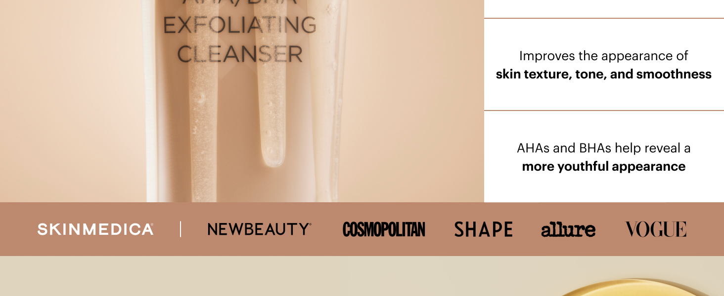 alpha and beta hydroxy acid facial cleanser improves tone texture for radiant smooth skin