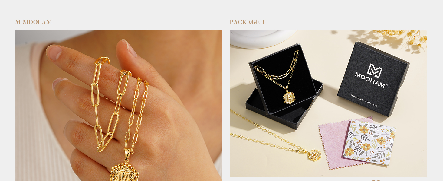gold initial necklaces for women trendy