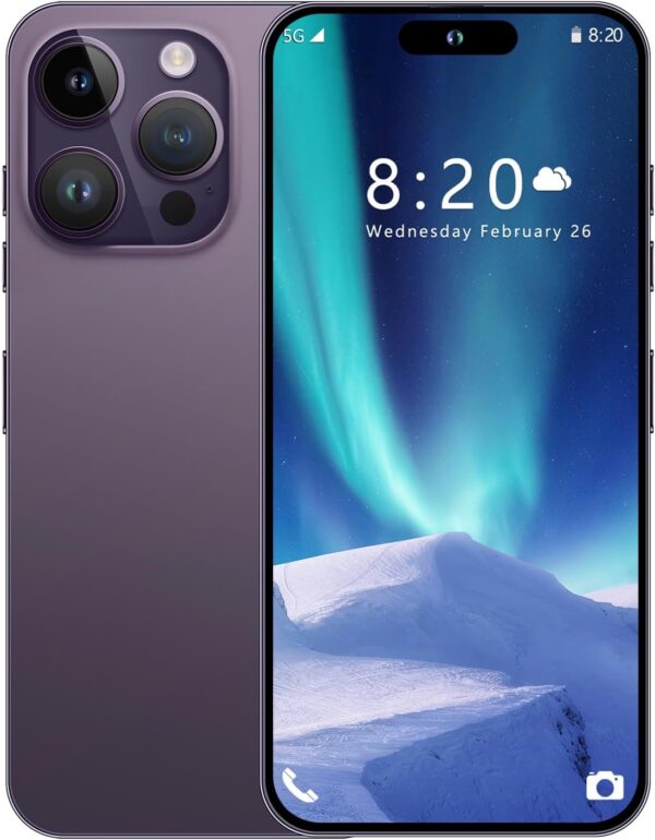 14 ProMA X Unlocked Cell Phone,Smartphone Long Battery Life 6.82″ HD Screen Unlocked Phones, 6+256GB Android 13.0 with 128G Memory Card, Dual SIM/Fingerprint Lock/Face ID/GPS (Purple)