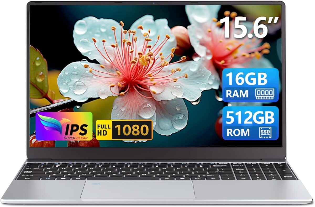 15.6 Inch Laptop, Laptops 16GB 512GB SSD, Laptop Computer N5095, Gaming Laptop, Traditional Laptop Computers 180 Angle Opening, Lap top Fingerprint Unlock Backlit Keyboard, 1920X1080 FHD IPS MINI-HDMI