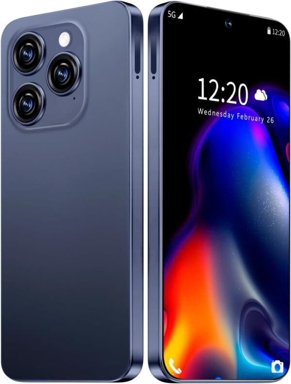 16 PROMAX Unlocked Phone, 8+256GB Smartphone, Android 13.0, Long Battery Life 7000mAh, 6.99“ HD Screen with 128GB Memory Card, Face ID/Dual SIM/5G/Fingerprint Lock/Photos/GPS (Deep Blue)