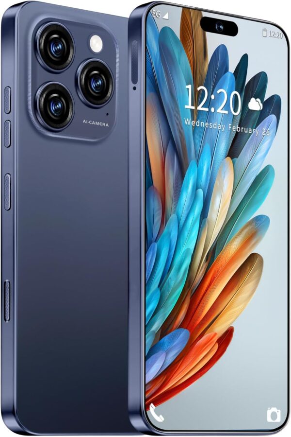 16PROMA X Unlocked Phone, 6.99inch Cell Phone with Android 13 12GB+512GB 7000mAh Long Battery Life, HD Screen Smartphone with Dual SIM, Fingerprint Lock, Face ID, Photos 5G Phone (Deep Blue)