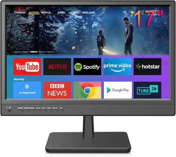 17 inch Small Smart TV Built-in APP, HD Flat Screen Smart TV for Home, Kitchen, RV Camper or On-The-Go Entertainment (17 inch)