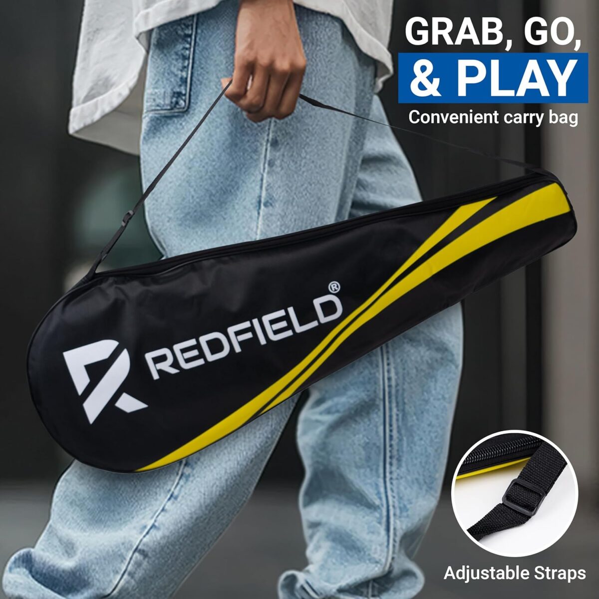1749297723 Redfield Badminton Set for Outdoor Backyard Games 2 Badminton Rackets 2 Shuttlecocks Carry Bag Complete Set for 2 Players Redfield Badminton Set for Outdoor Backyard Games - 2 Badminton Rackets - 2 Shuttlecocks - Carry Bag - Complete Set for 2 Players