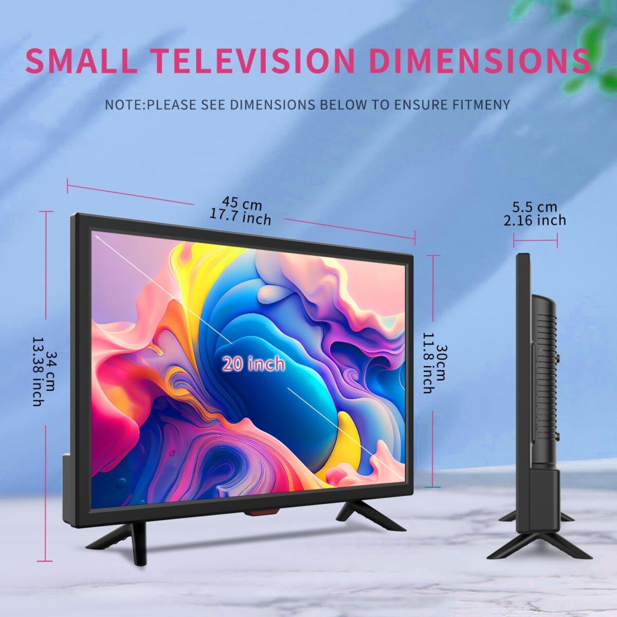 1749315846 TV 20 inchSmall Kitchen Flat Screen TV with HeadphonesHDMIUSB and VGA PortsDV 12V Cable AC Adapter for use in Your Bedroom Caravan Full View TV TV 20 inch,Small Kitchen Flat Screen TV with Headphones,HDMI,USB and VGA Ports,DV-12V Cable & AC Adapter for use in Your Bedroom & Caravan (Full View TV)