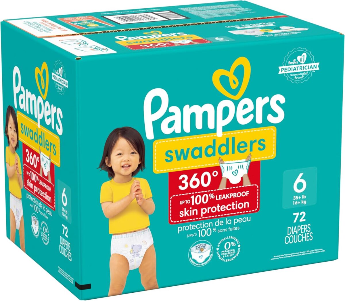 1749325382 Pampers Diapers Swaddlers 360 Size 6 72 Count for up to 100 Leakproof Premium Skin Protection Pampers Diapers - Swaddlers 360 - Size 6, 72 Count, for up to 100% Leakproof Premium Skin Protection