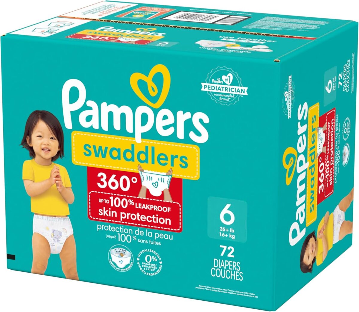 1749325383 Pampers Diapers Swaddlers 360 Size 6 72 Count for up to 100 Leakproof Premium Skin Protection Pampers Diapers - Swaddlers 360 - Size 6, 72 Count, for up to 100% Leakproof Premium Skin Protection