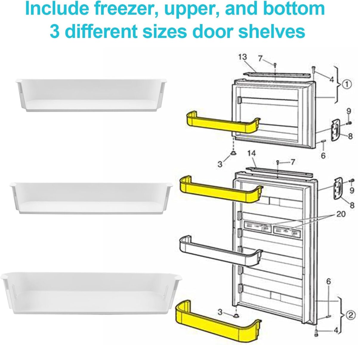 1749405123 29325760166 RV Refrigerator Door Shelf Kit Fits For Dometic Refrigerator Parts Replacement For Dometic Refrigerator FreezerUpperBottom Door Shelf 29325760166 RV Refrigerator Door Shelf Kit Fits For Dometic Refrigerator Parts, Replacement For Dometic Refrigerator Freezer/Upper/Bottom Door Shelf