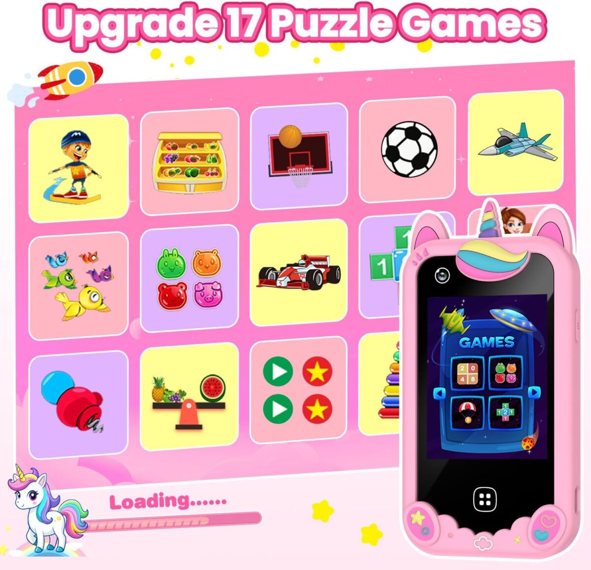 1749453775 Kids Smart Phone for Girls Ages 3 8 Toy Cell Phone for Kids Christmas Birthday Gifts for Girls Toddler Learning Play Toy Phone with Touchscreen Dual Camera Game Music Story 8GB SD Card Kids Smart Phone for Girls Ages 3-8, Toy Cell Phone for Kids, Christmas Birthday Gifts for Girls, Toddler Learning Play Toy Phone with Touchscreen, Dual Camera, Game, Music, Story, 8GB SD Card