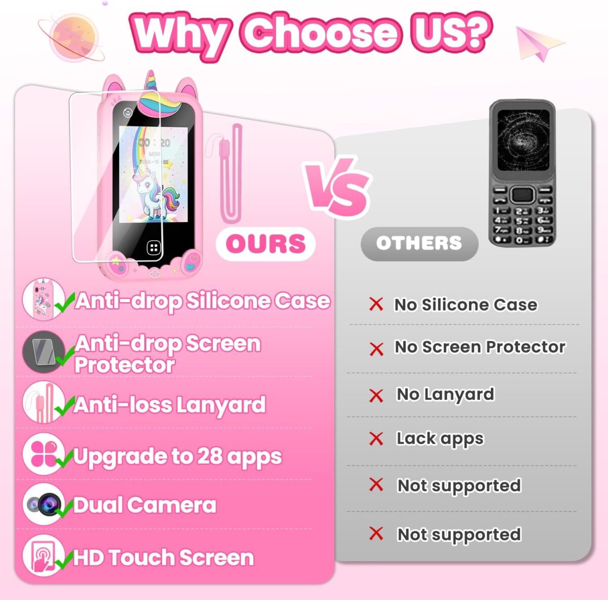 1749453776 Kids Smart Phone for Girls Ages 3 8 Toy Cell Phone for Kids Christmas Birthday Gifts for Girls Toddler Learning Play Toy Phone with Touchscreen Dual Camera Game Music Story 8GB SD Card Kids Smart Phone for Girls Ages 3-8, Toy Cell Phone for Kids, Christmas Birthday Gifts for Girls, Toddler Learning Play Toy Phone with Touchscreen, Dual Camera, Game, Music, Story, 8GB SD Card