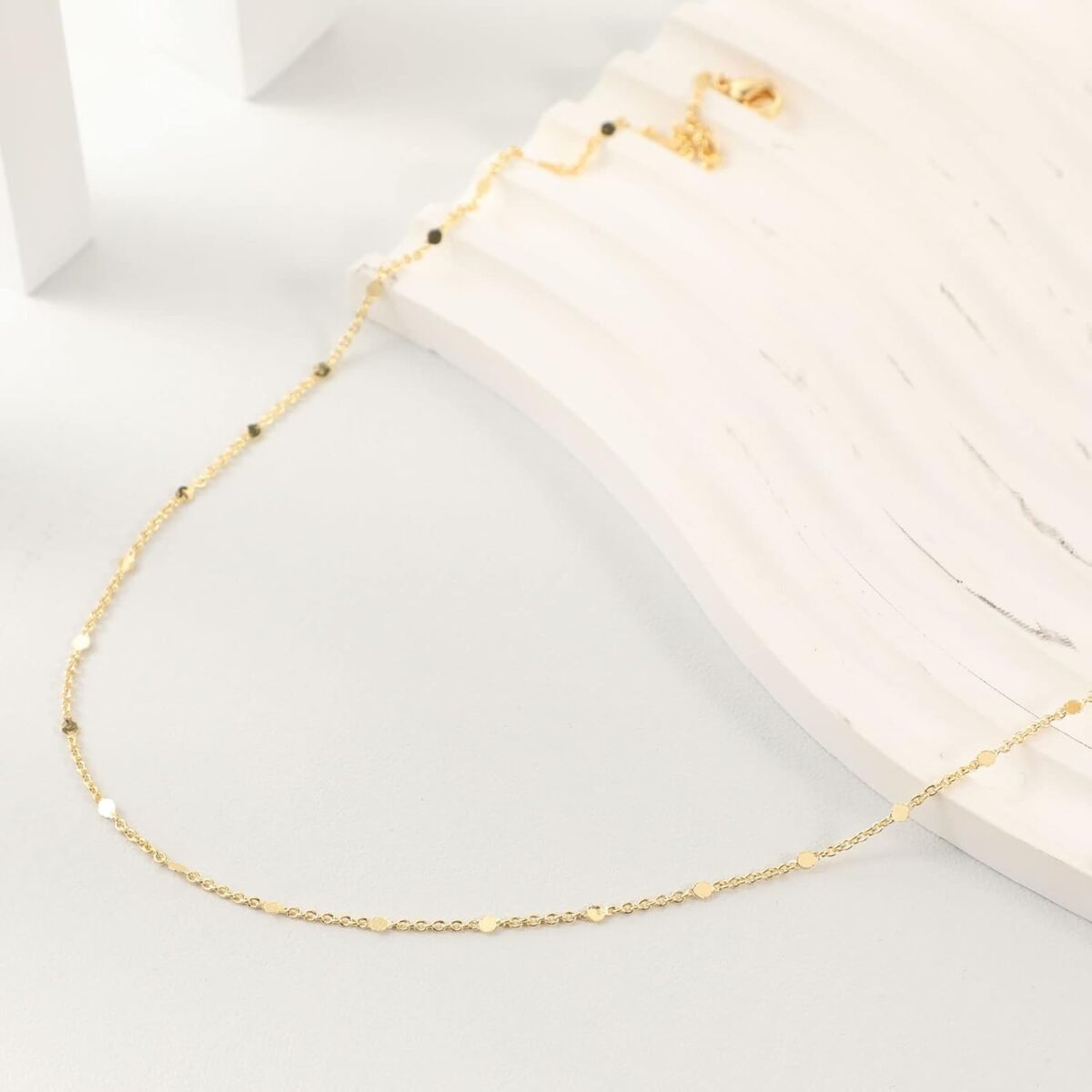 1749463212 BERISO 14K GoldSilver Plated Satellite Choker Shining Dots Station Box Chain 3 Blue Beads Sparkle Chain Necklace Open Hearts Open Stars Link Chain Exquisite Jewelry for women BERISO 14K Gold/Silver Plated Satellite Choker Shining Dots Station Box Chain 3 Blue Beads Sparkle Chain Necklace Open Hearts Open Stars Link Chain Exquisite Jewelry for women