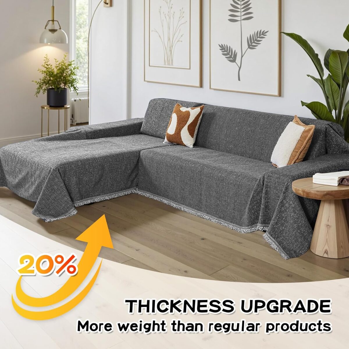 1749463374 MYSKY HOME Couch Cover for Sectional Sofa 2 Pieces Couch Covers for L Shape Sofa Cover Furniture Protector for Pets Kids Sofa Slipcover for 2 3 Cushion Couch 71x11871x118 Dark Grey MYSKY HOME Couch Cover for Sectional Sofa, 2 Pieces Couch Covers for L Shape Sofa Cover, Furniture Protector for Pets, Kids, Sofa Slipcover for 2-3 Cushion Couch (71"x118"+71"x118", Dark Grey)