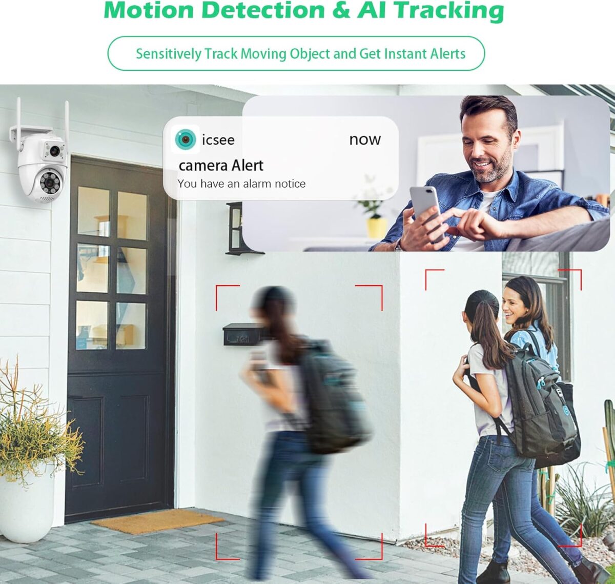 1749510168 【Dual Lens Linkage】 6MP Security Camera Outdoor WiFi Security CameraOutdoor Camera Wireless360°ViewIP66 WaterproofHuman DetectionTrackingNight Vision247 RecordCorded Power 【Dual Lens Linkage】 6MP Security Camera Outdoor, WiFi Security Camera,Outdoor Camera Wireless,360°View,IP66 Waterproof,Human Detection&Tracking,Night Vision,24/7 Record,Corded Power