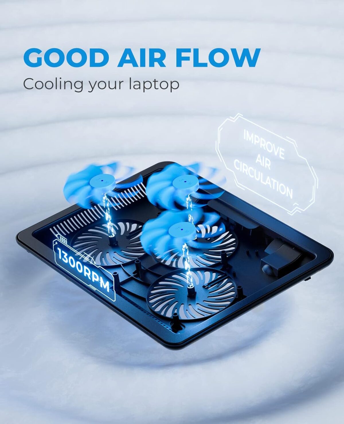 1749575848 havit HV F2056 15.6 17 Laptop Cooler Cooling Pad Slim Portable USB Powered 3 Fans BlackBlue havit HV-F2056 15.6"-17" Laptop Cooler Cooling Pad - Slim Portable USB Powered (3 Fans), Black/Blue