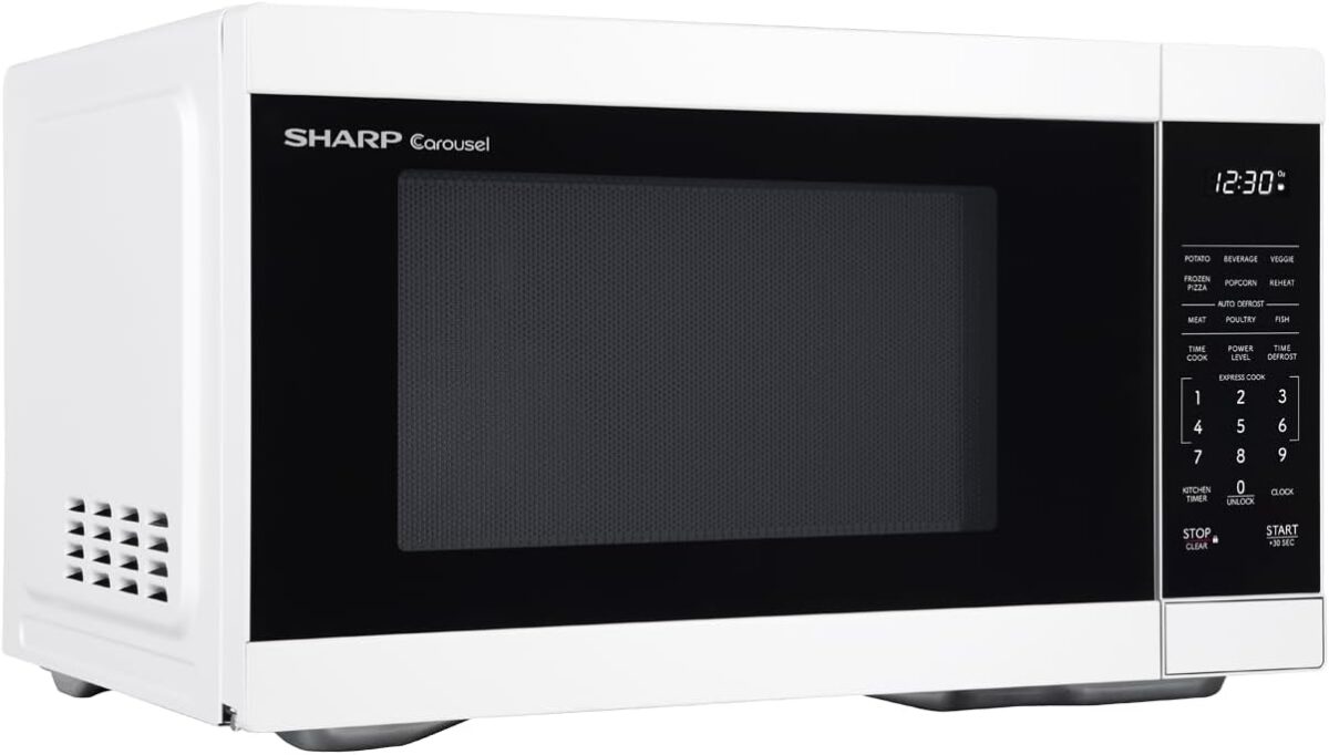 1749614081 SHARP SMC1161KW Countertop Microwave Oven with Removable 12.4 Carousel Turntable 1.1 Cubic Feet 1000 Watt CuFt White SHARP SMC1161KW Countertop Microwave Oven with Removable 12.4" Carousel Turntable, 1.1 Cubic Feet, 1000 Watt CuFt, White
