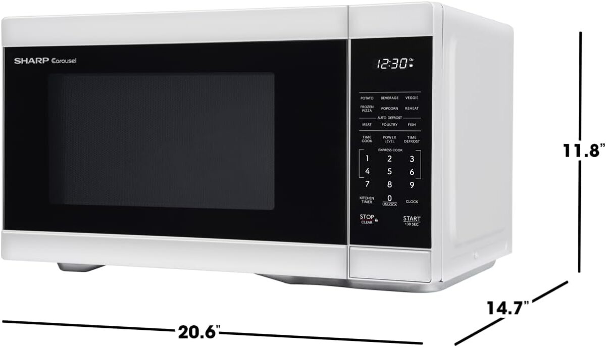1749614085 SHARP SMC1161KW Countertop Microwave Oven with Removable 12.4 Carousel Turntable 1.1 Cubic Feet 1000 Watt CuFt White SHARP SMC1161KW Countertop Microwave Oven with Removable 12.4" Carousel Turntable, 1.1 Cubic Feet, 1000 Watt CuFt, White