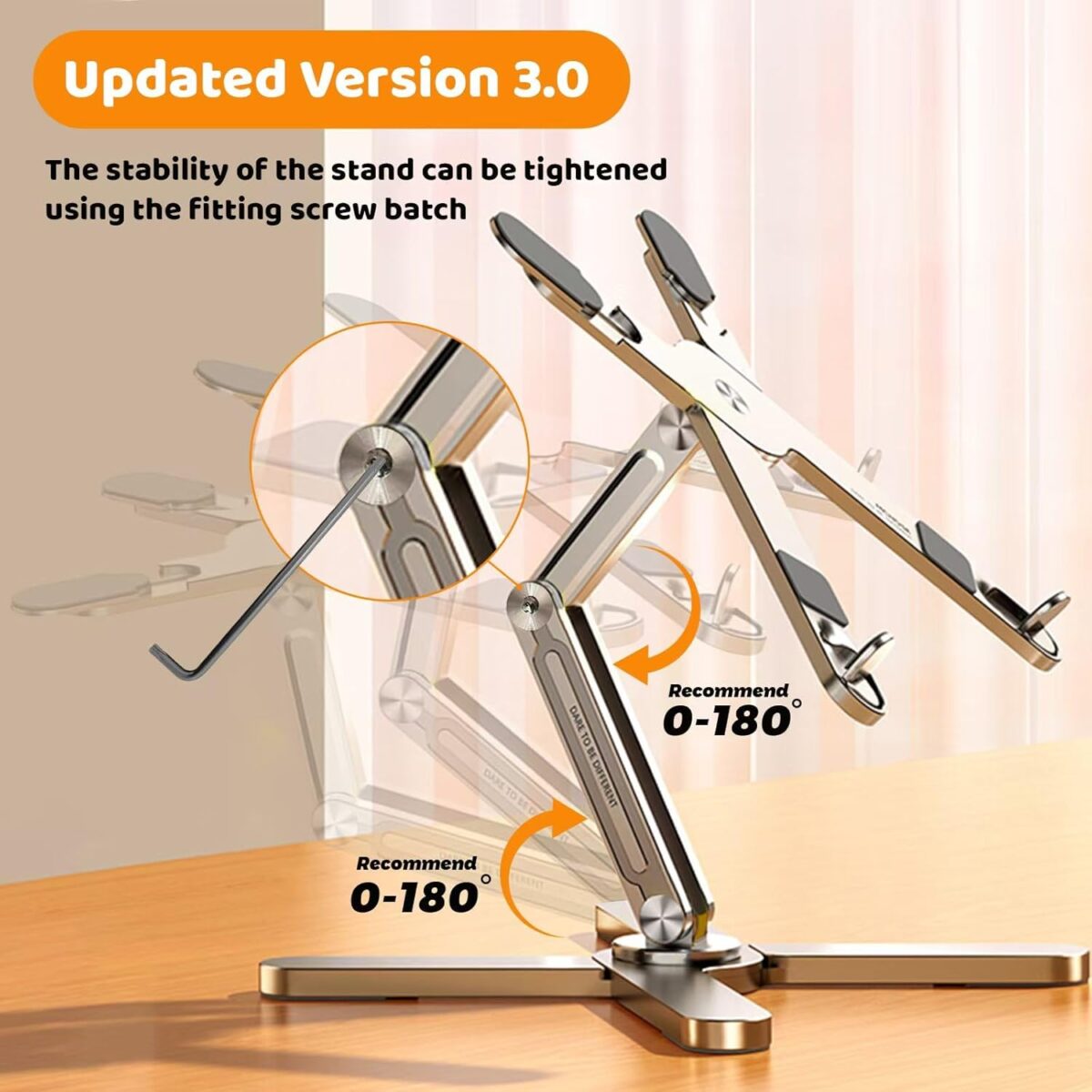 1749654466 Laptop Stand with 360 Rotating Base Computer Notebook Laptop Riser Metal Holder for Desk Collaborative Work Fully Foldable for Easy Storage Fits All MacBook Laptops up to 16 inches Laptop Stand with 360 Rotating Base, Computer Notebook Laptop Riser Metal Holder for Desk Collaborative Work, Fully Foldable for Easy Storage, Fits All MacBook, Laptops up to 16 inches