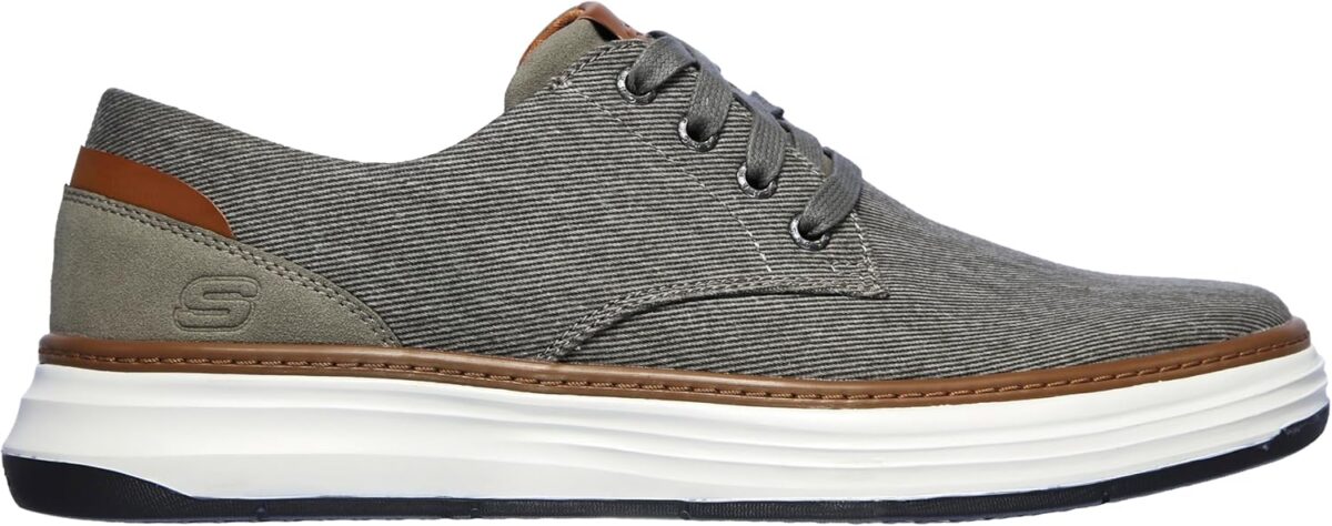 1749679212 Skechers Ederson Mens Moreno Canvas Oxford Shoe Beige 10.5 Skechers Ederson Men's Moreno Canvas Oxford Shoe, Beige, 10.5