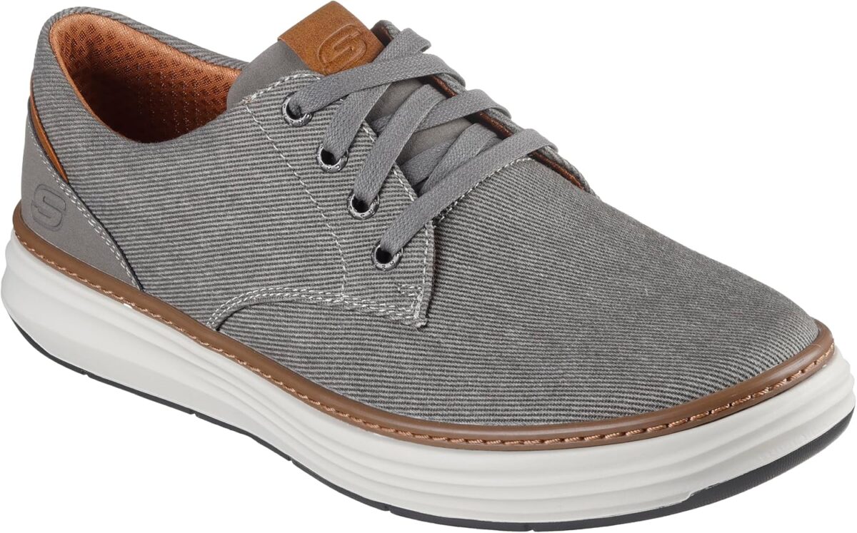 1749679213 Skechers Ederson Mens Moreno Canvas Oxford Shoe Beige 10.5 Skechers Ederson Men's Moreno Canvas Oxford Shoe, Beige, 10.5