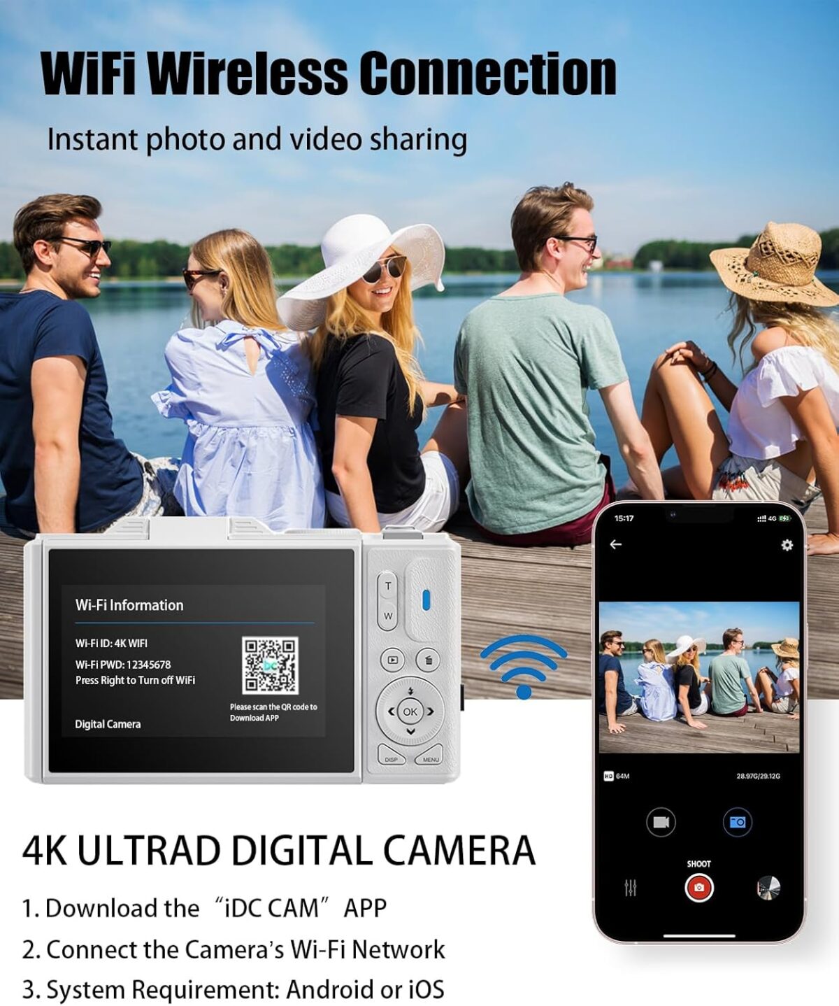 1749687003 WGM Point and Shoot Digital Cameras Portable Camera FHD 64MP 4K Digital Camera with 16X Zoom Anti Shake with Flip Screen WGM Point and Shoot Digital Cameras Portable Camera FHD 64MP 4K Digital Camera with 16X Zoom Anti-Shake with Flip Screen