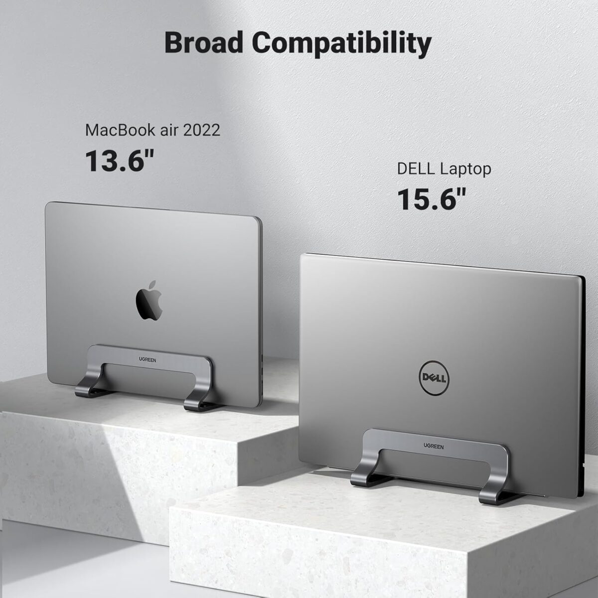 1749689318 UGREEN Vertical Laptop Stand Holder for Desk Compatible with MacBook Pro MacBook Air Stand Vertical Aluminum Adjustable for Up to 17.3 Inch Gaming Laptop Gray UGREEN Vertical Laptop Stand Holder for Desk Compatible with MacBook Pro, MacBook Air Stand Vertical Aluminum Adjustable for Up to 17.3 Inch Gaming Laptop, Gray