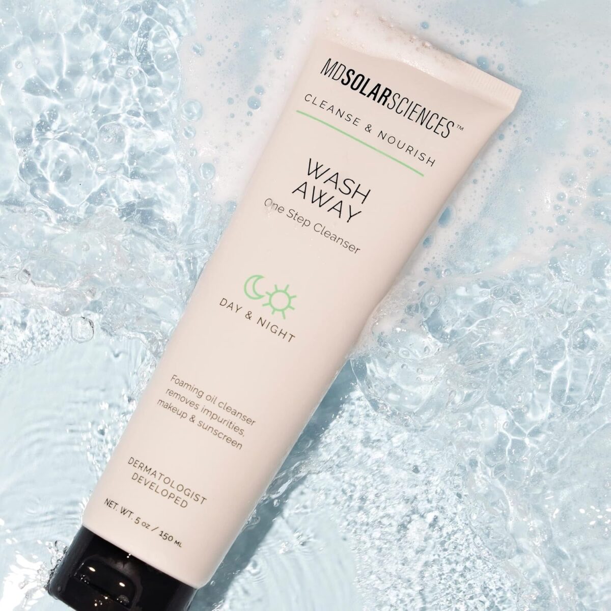 1749689438 MDSolarSciences Wash Away One Step Foaming Cleanser Removes Impurities Makeup Sunscreen Dermatologist Developed Vegan Formula with Hyaluronic Acid Pineapple Extract Aloe Vitamin B5 MDSolarSciences Wash Away One Step Foaming Cleanser Removes Impurities, Makeup & Sunscreen, Dermatologist Developed Vegan Formula with Hyaluronic Acid, Pineapple Extract, Aloe & Vitamin B5