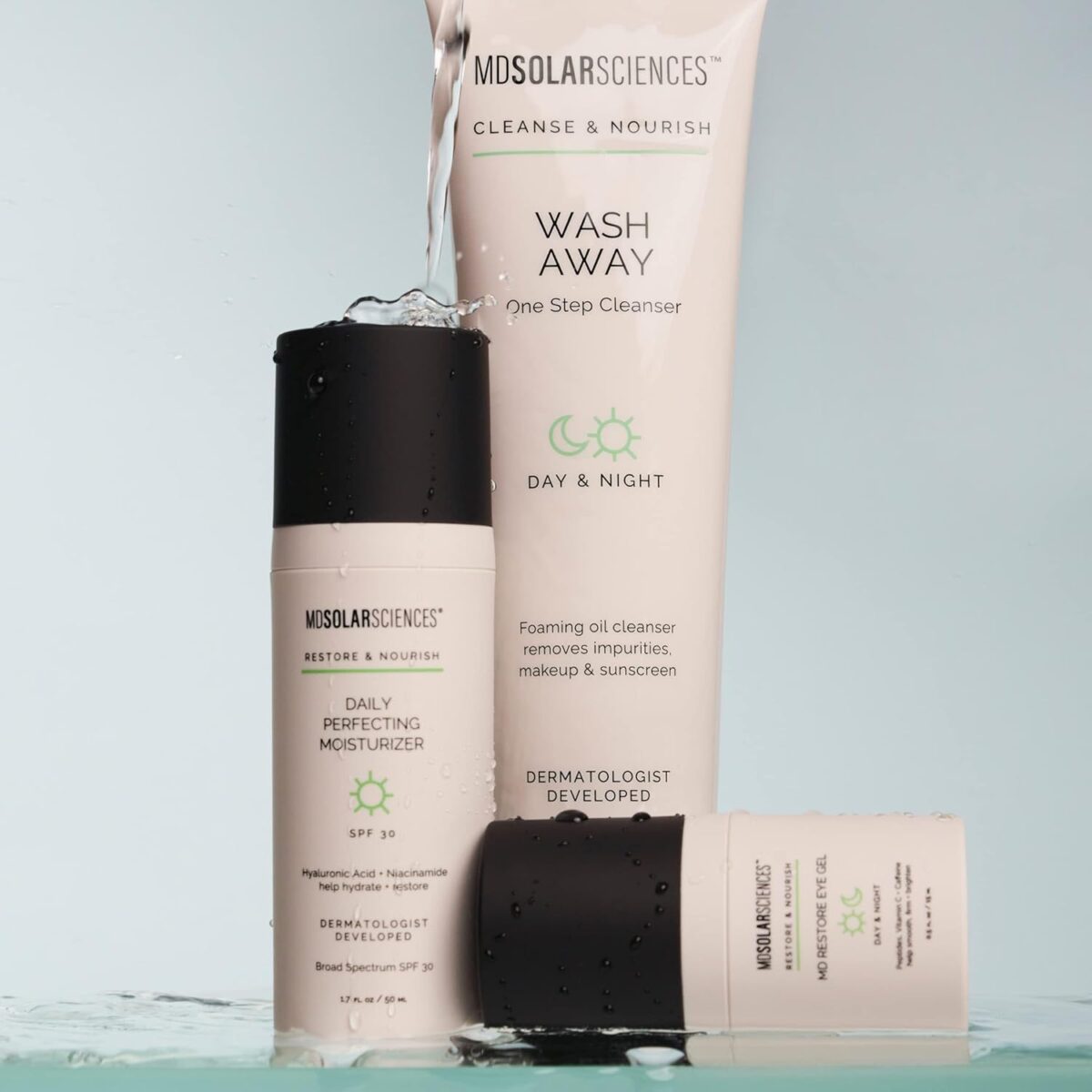1749689439 MDSolarSciences Wash Away One Step Foaming Cleanser Removes Impurities Makeup Sunscreen Dermatologist Developed Vegan Formula with Hyaluronic Acid Pineapple Extract Aloe Vitamin B5 MDSolarSciences Wash Away One Step Foaming Cleanser Removes Impurities, Makeup & Sunscreen, Dermatologist Developed Vegan Formula with Hyaluronic Acid, Pineapple Extract, Aloe & Vitamin B5