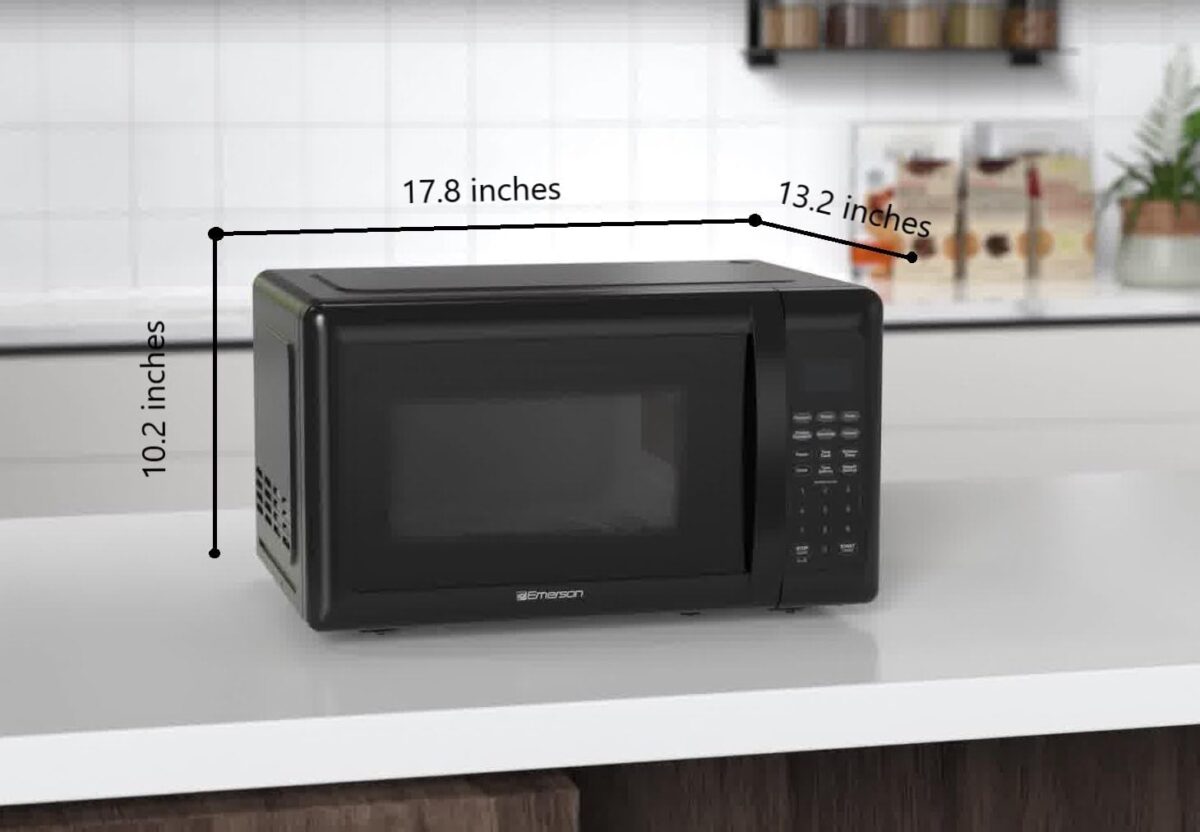 1749689908 Emerson MW7302B Compact Countertop Microwave Oven with Touch Control LED Display 700W 10 Power Levels 6 Auto Menus Glass Turntable and Child Safe Lock 0.7 Cu. Ft. Black Emerson MW7302B Compact Countertop Microwave Oven with Touch Control, LED Display, 700W, 10 Power Levels, 6 Auto Menus, Glass Turntable and Child Safe Lock, 0.7 Cu., Ft. Black