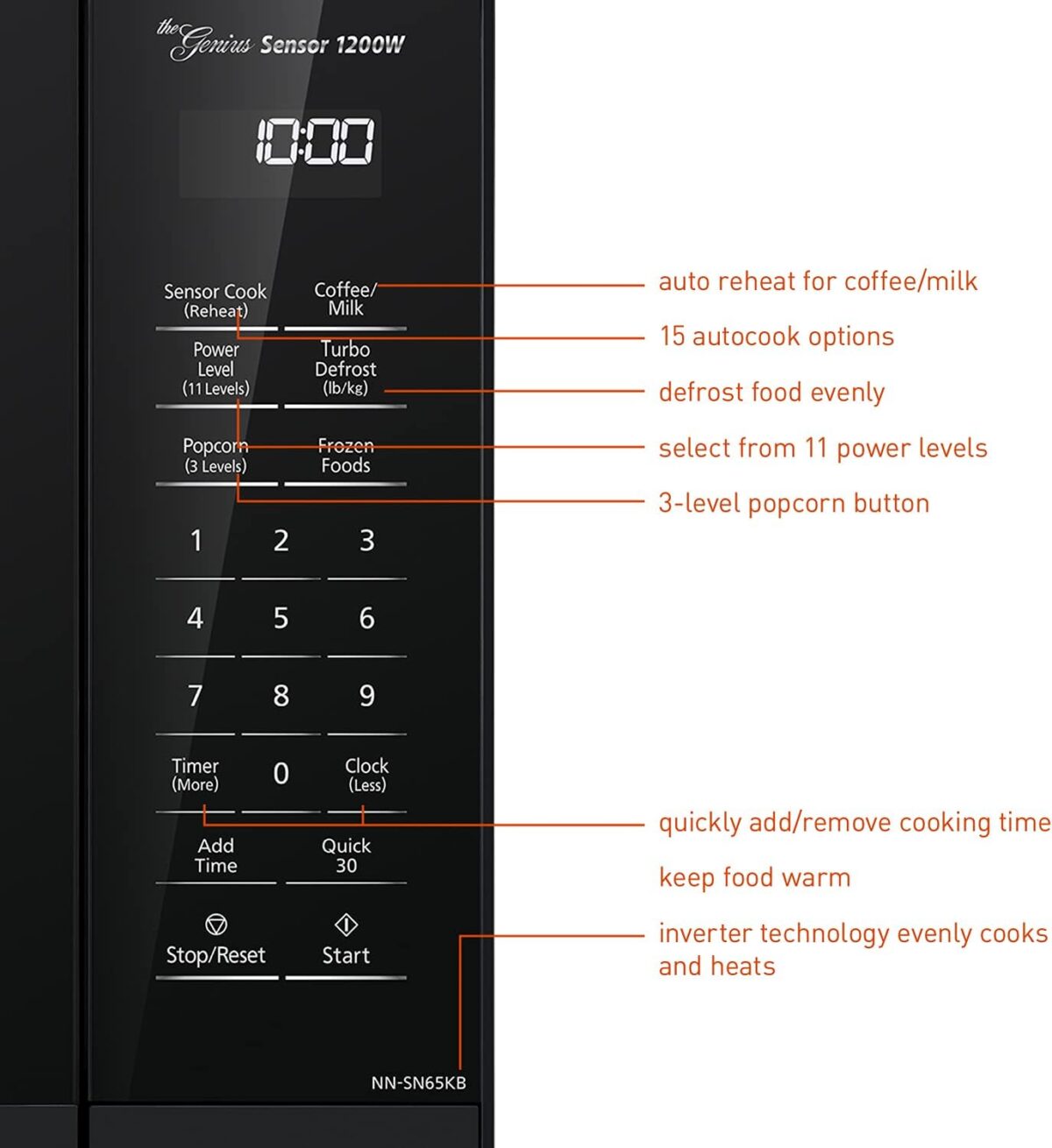 1749690438 Panasonic NN SN65KB Microwave Oven with Inverter Technology 1200W 1.2 cu.ft . Small Genius Sensor One Touch Cooking Popcorn Button Turbo Defrost NN SN65KB Black Panasonic NN-SN65KB Microwave Oven with Inverter Technology 1200W, 1.2 cu.ft. Small Genius Sensor One-Touch Cooking, Popcorn Button, Turbo Defrost-NN-SN65KB (Black)