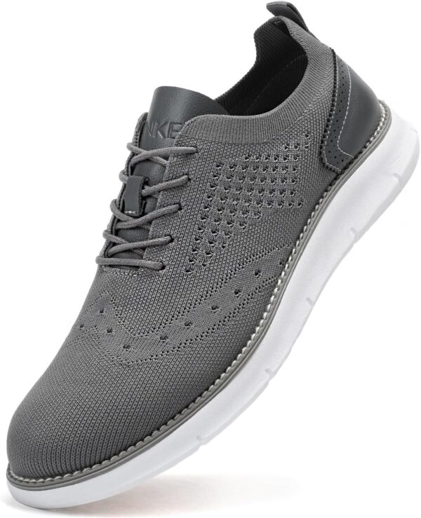 Men’s Casual Dress Oxfords Shoes Breathable Knit Leisure Fashion Sneakers Lightweight Comfortable Walking Shoes