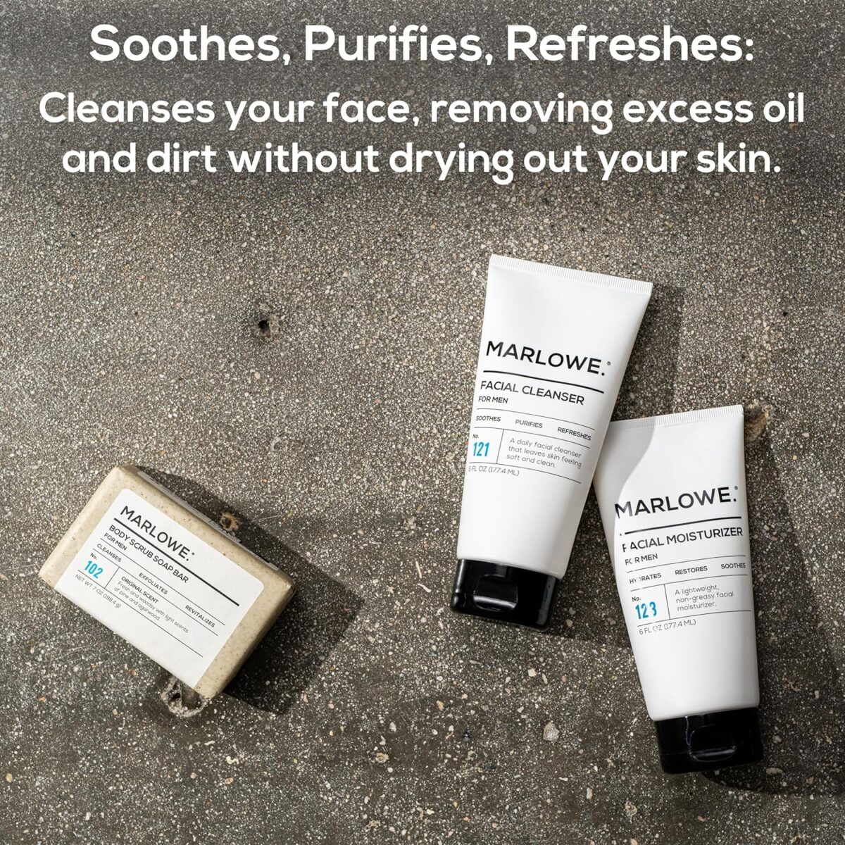 1749711166 MARLOWE. No. 121 Facial Cleanser 6 oz Daily Mens Face Wash with Natural Extracts Antioxidants Soothes Purifies Refreshes Thick Lather Fresh Woodsy Scent MARLOWE. No. 121 Facial Cleanser 6 oz, Daily Mens Face Wash with Natural Extracts & Antioxidants, Soothes, Purifies, Refreshes, Thick Lather, Fresh Woodsy Scent