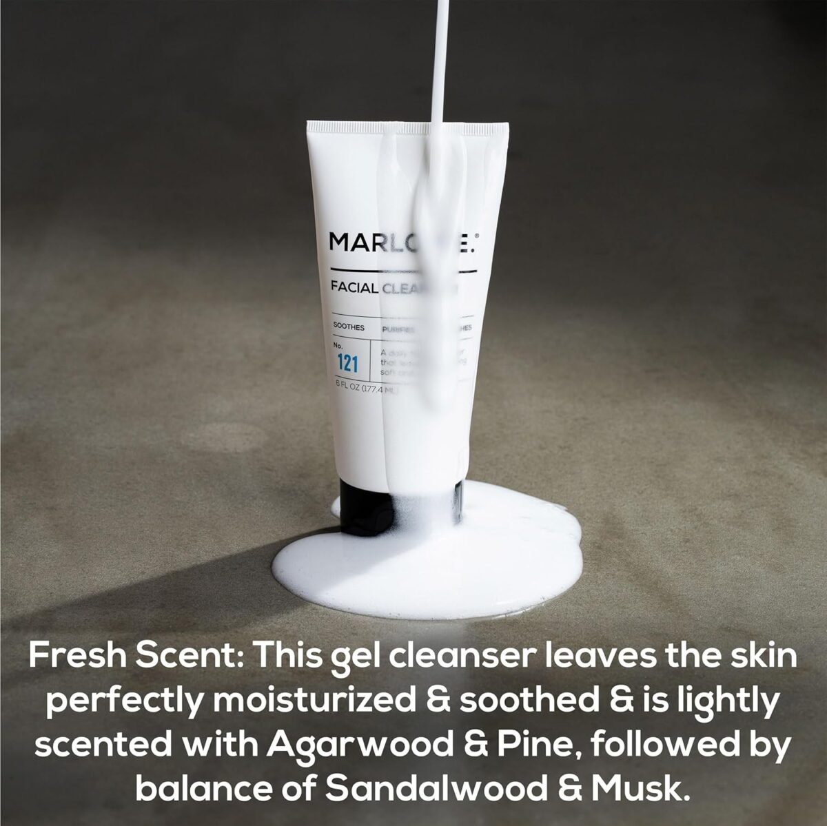 1749711167 MARLOWE. No. 121 Facial Cleanser 6 oz Daily Mens Face Wash with Natural Extracts Antioxidants Soothes Purifies Refreshes Thick Lather Fresh Woodsy Scent MARLOWE. No. 121 Facial Cleanser 6 oz, Daily Mens Face Wash with Natural Extracts & Antioxidants, Soothes, Purifies, Refreshes, Thick Lather, Fresh Woodsy Scent