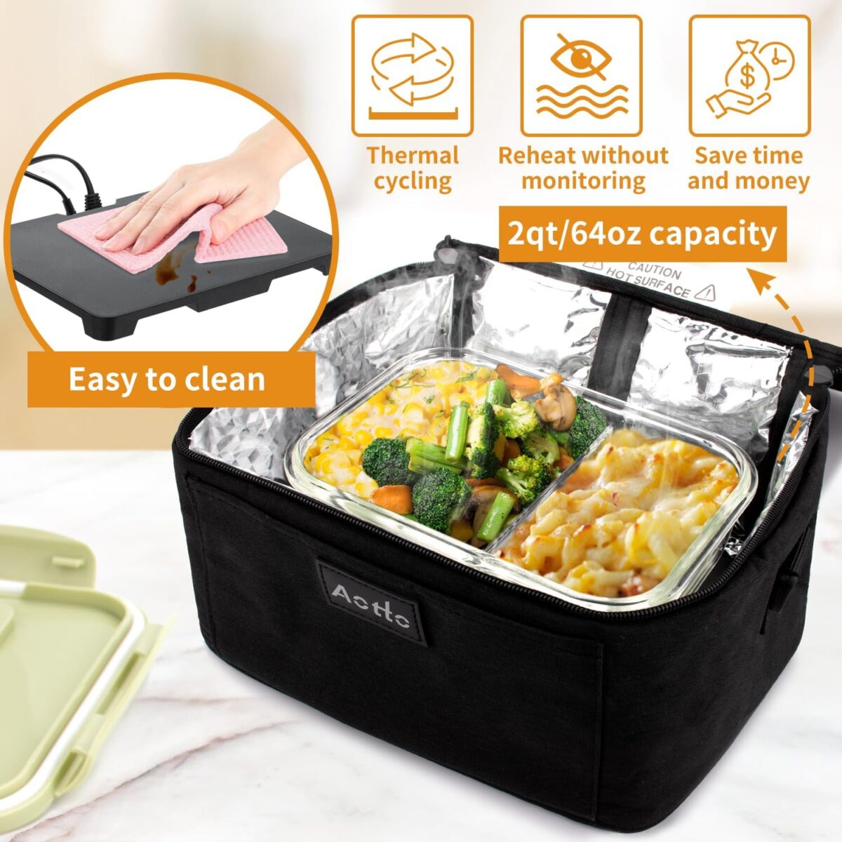 1749711361 Aotto Portable Oven Electric Lunch Box Food Heater 12V24V110V 3 in 1 Car Food Warmer Mini Personal Microwave Heated Lunch Box Warmer for Car Truck Travel Office Home Use Black Aotto Portable Oven, Electric Lunch Box Food Heater - 12V/24V/110V 3-in-1 Car Food Warmer - Mini Personal Microwave Heated Lunch Box Warmer for Car, Truck, Travel, Office & Home Use - Black