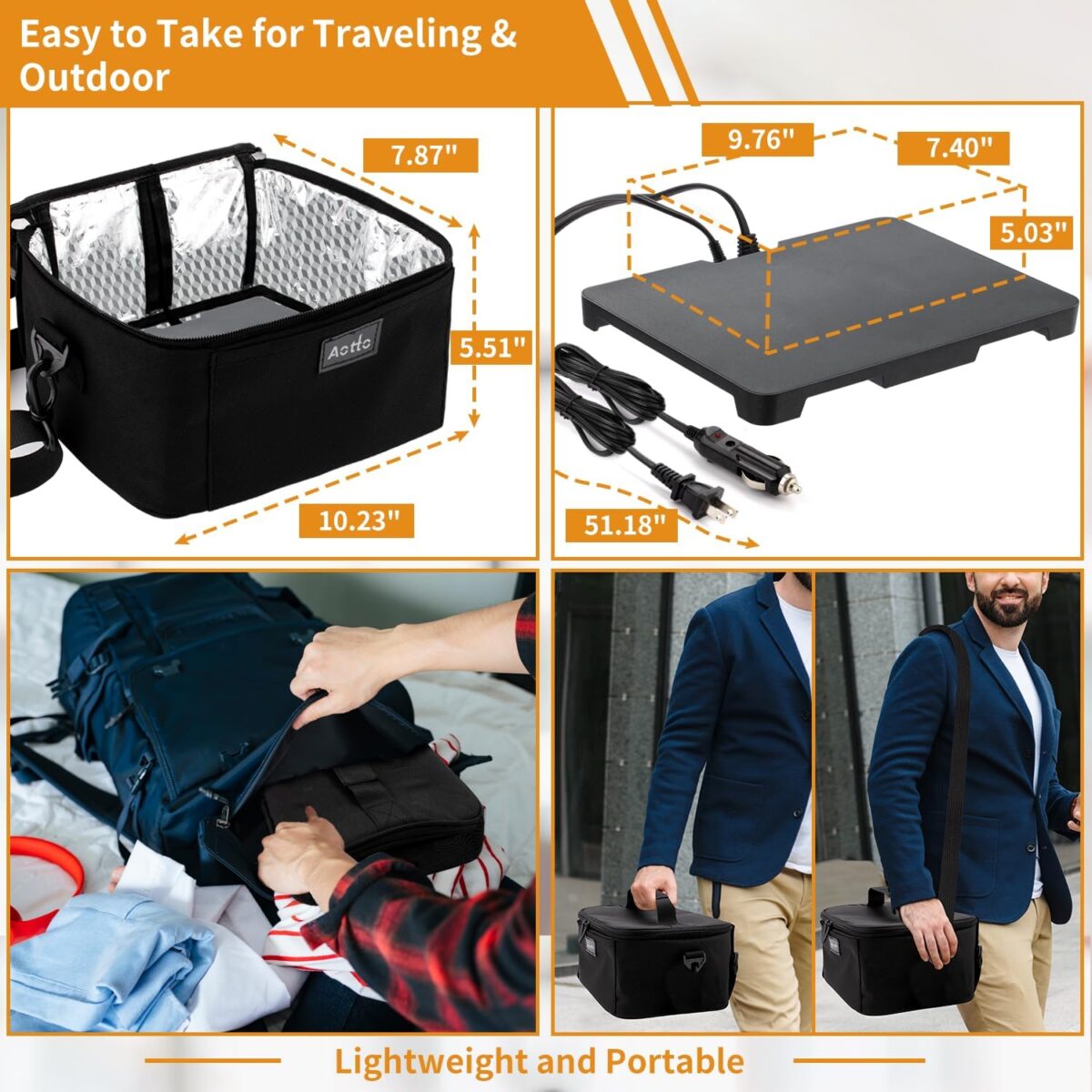 1749711363 Aotto Portable Oven Electric Lunch Box Food Heater 12V24V110V 3 in 1 Car Food Warmer Mini Personal Microwave Heated Lunch Box Warmer for Car Truck Travel Office Home Use Black Aotto Portable Oven, Electric Lunch Box Food Heater - 12V/24V/110V 3-in-1 Car Food Warmer - Mini Personal Microwave Heated Lunch Box Warmer for Car, Truck, Travel, Office & Home Use - Black