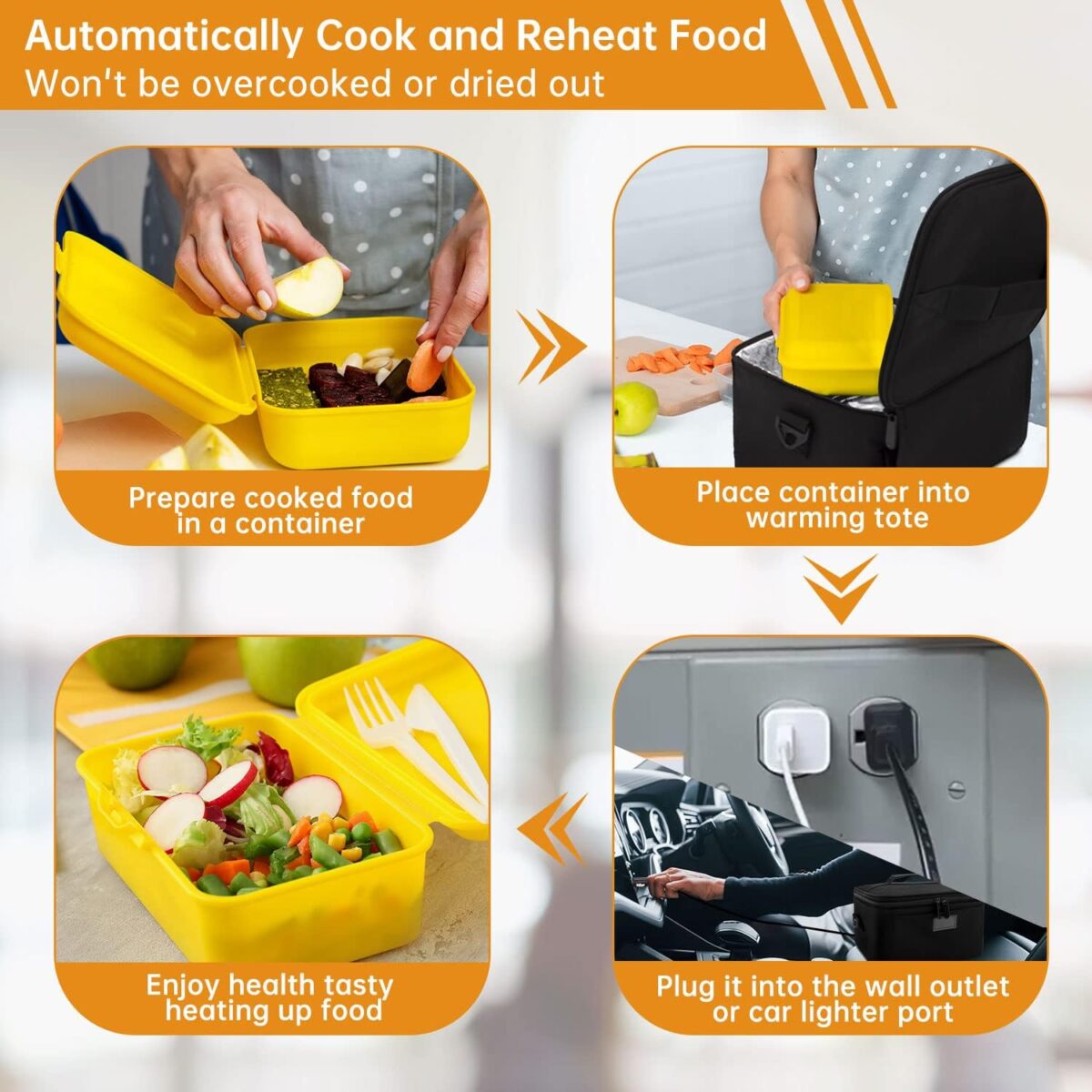 1749711365 Aotto Portable Oven Electric Lunch Box Food Heater 12V24V110V 3 in 1 Car Food Warmer Mini Personal Microwave Heated Lunch Box Warmer for Car Truck Travel Office Home Use Black Aotto Portable Oven, Electric Lunch Box Food Heater - 12V/24V/110V 3-in-1 Car Food Warmer - Mini Personal Microwave Heated Lunch Box Warmer for Car, Truck, Travel, Office & Home Use - Black